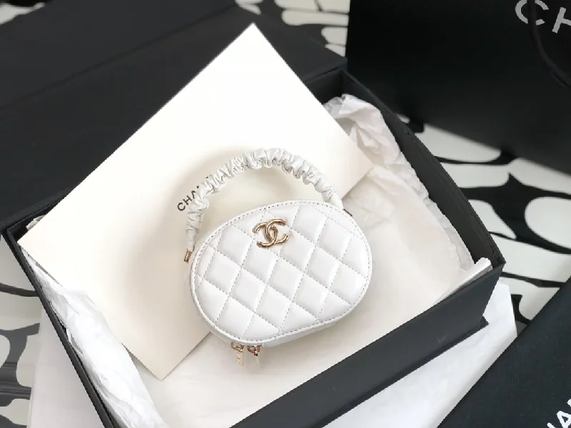 Chanel Vanity Case Shiny Gold White Bag For Women 9.5cm/3.7in