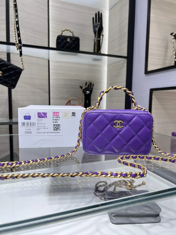 Chanel Vanity With Chain Purple Bag For Women 9cm/3.5in