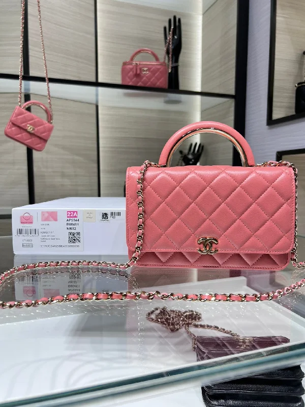 Chanel WOC 19 Chain Wallet Bag Gold Hardware Pink For Women. Women-s Handbags. Shoulder Bags 7.5in/19cm