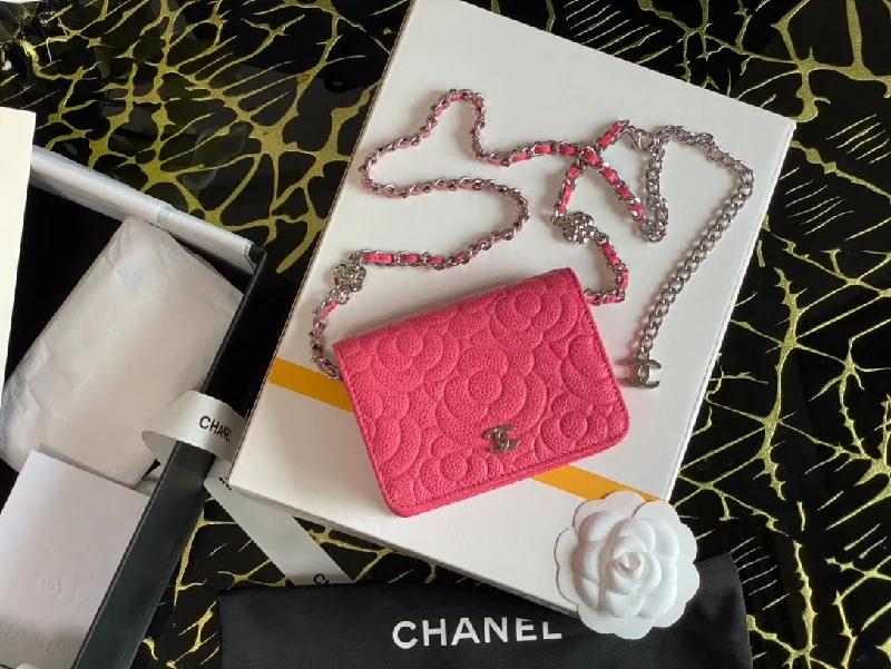 Chanel Woc Camellia Pink Bag For Women 12cm/4.5in