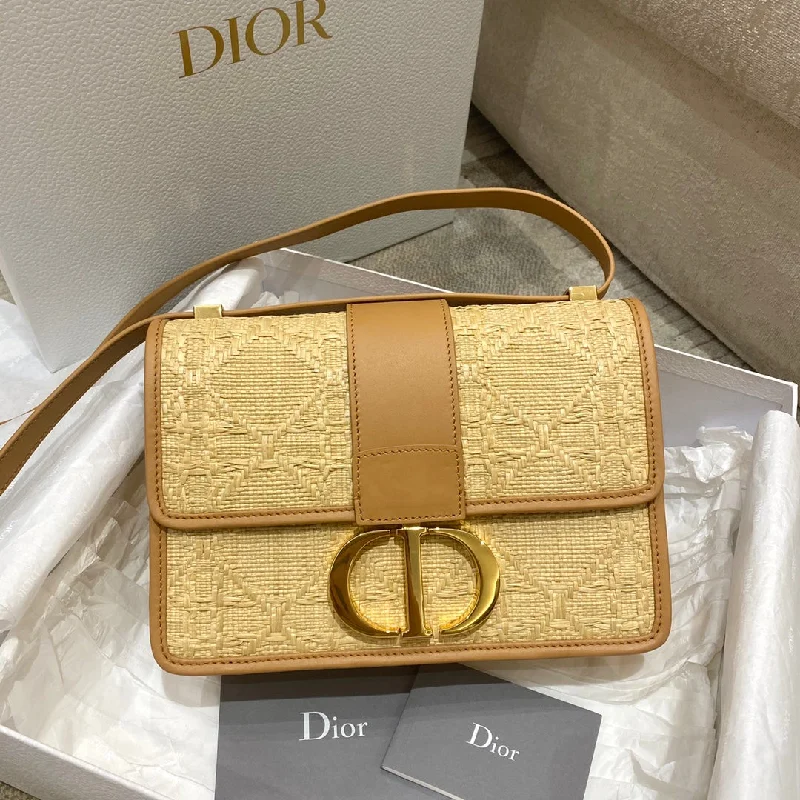 Christian Dior 30 Montaigne Bag Natural Cannage Raffia. Brown. For Women Women-s Handbags. Shoulder Bags. Crossbody Bags. 24cm CD M9203UMBE_M925