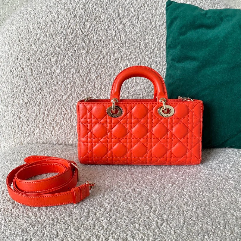 Christian Dior Lady D-Joy Bag. Orange. For Women Women-s Handbags. 26cm CD