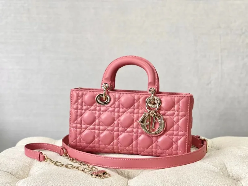 Christian Dior Lady D-Joy Bag Pink. For Women Women-s Handbags. 26cm CD