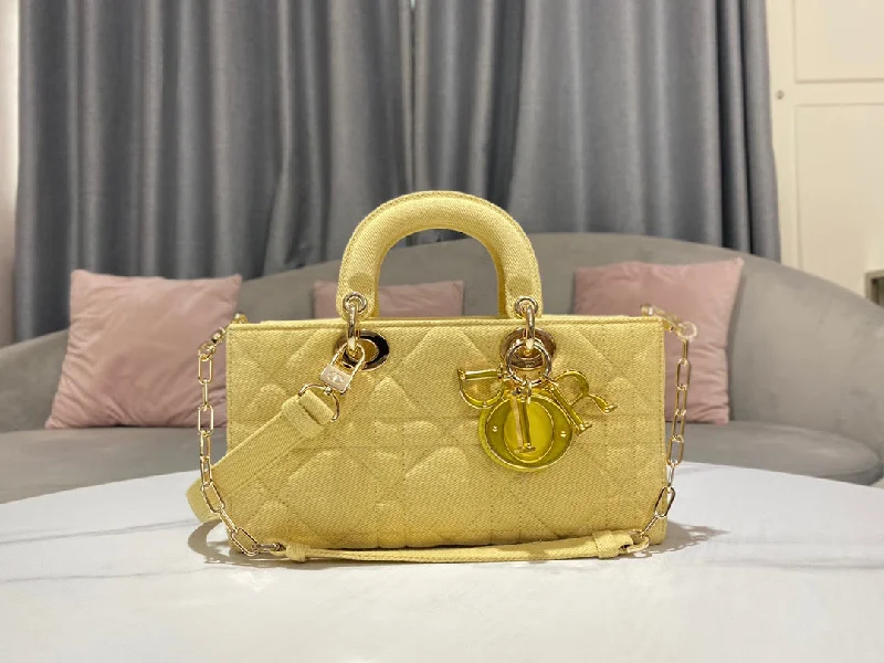 Christian Dior Lady D-Joy Bag Yellow For Women. Women-s Handbags 26cm/10in CD