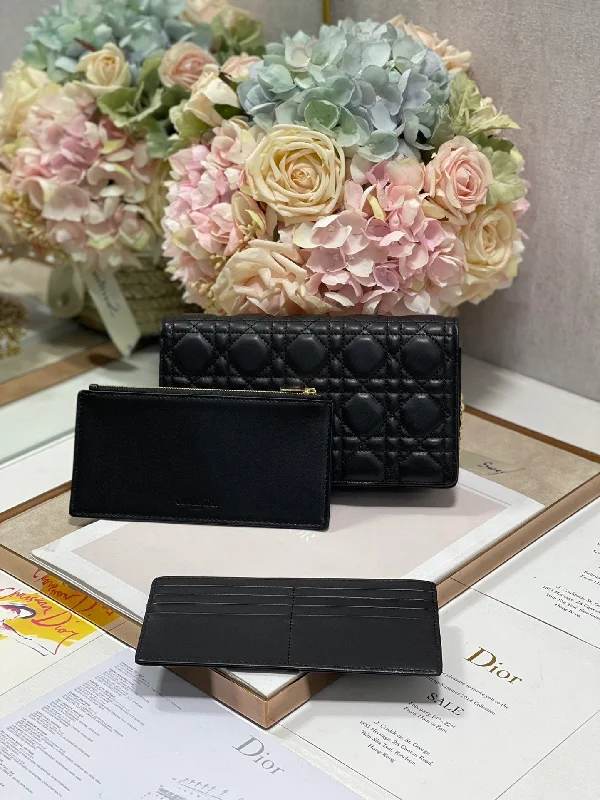 Christian Dior Lady Dior Pouch Black. For Women. Women-s Handbags 8.5in/21.5cm CD S0204SLOI_M989