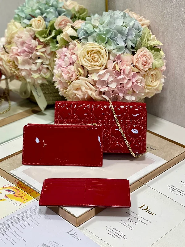 Christian Dior Lady Dior Pouch Red. For Women. Women-s Handbags 8.5in/21.5cm CD S0204OVRB_M323