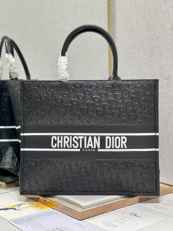 Christian Dior Large Dior Book Tote Black. For Women. Women-s Handbags 16.5in/42cm CD M1286ZWSO_M900