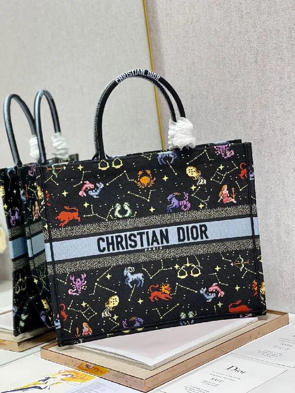 Christian Dior Large Dior Book Tote Black. For Women. Women-s Handbags 16.5in/42cm CD