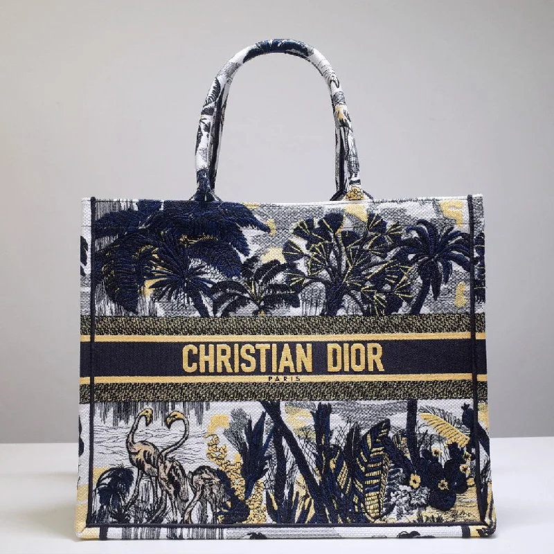 Christian Dior Large Dior Book Tote Black Multicolor. For Women. Women-s Handbags 16.5in/42cm CD