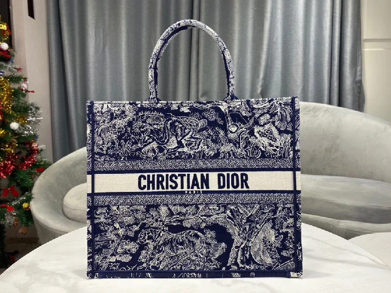 Christian Dior Large Dior Book Tote Blue Multicolor. For Women. Women-s Handbags 16.5in/42cm CD M1286ZRGO_M928