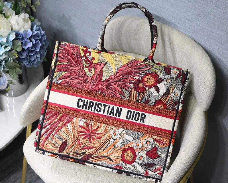 Christian Dior Large Dior Book Tote Red Multicolor. For Women. Women-s Handbags 16.5in/42cm CD