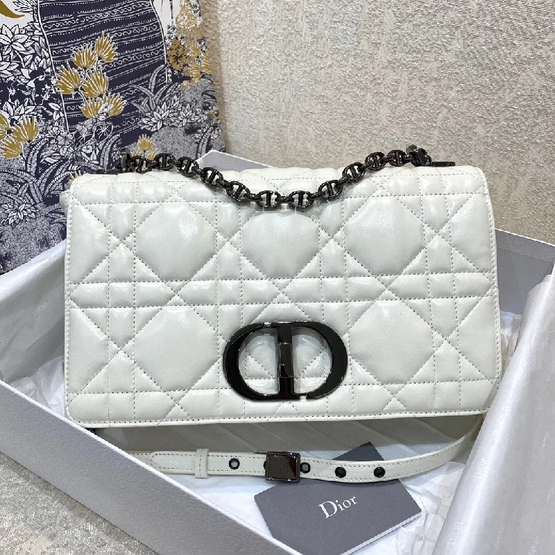 Christian Dior Large Dior Caro Bag. White. For Women Women-s Handbags. Crossbody Bags. 29cm CD