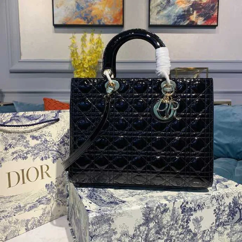 Christian Dior Large Lady Dior Bag Black For Women 12.5in/32cm CD M0566ONGE_M900