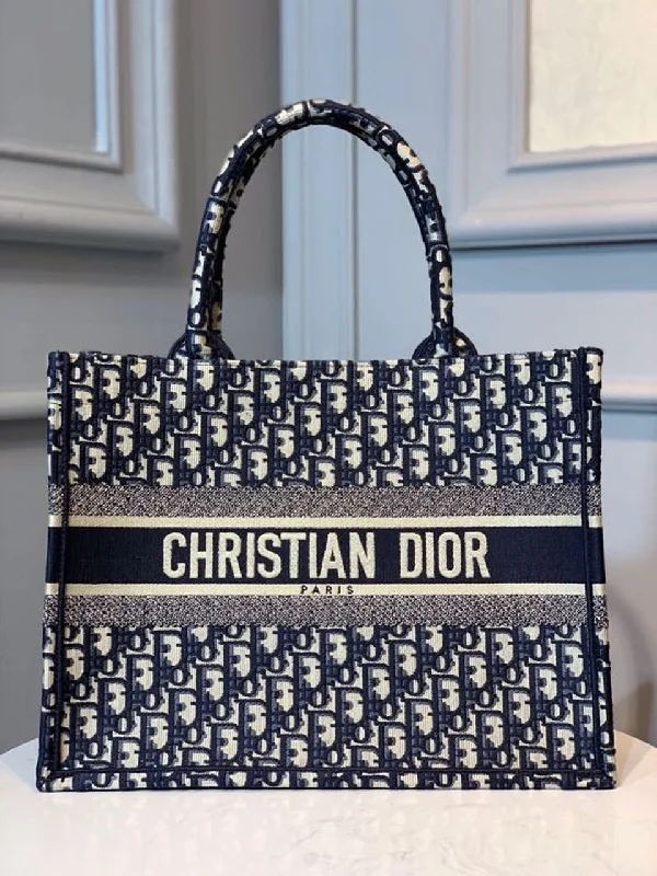 Christian Dior Medium Dior Book Tote Bag Blue By Maria Grazia Chiuri For Women 14in/36cm CD M1296ZRIW_M928