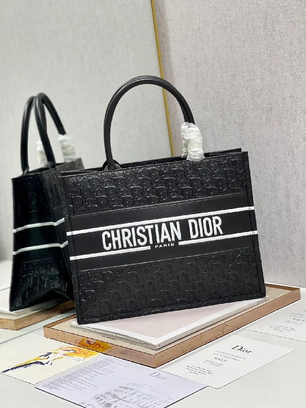 Christian Dior Medium Dior Book Tote Black. For Women. Women-s Handbags 14in/36cm CD