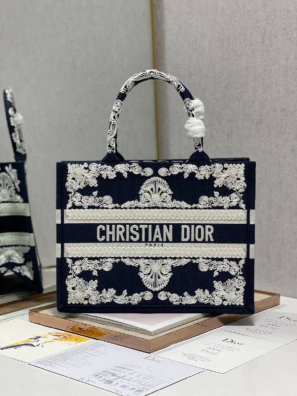 Christian Dior Medium Dior Book Tote Blue and White Cornely Embroidery. Blue. For Women Women-s Handbags. Shoulder Bags. 36cm CD