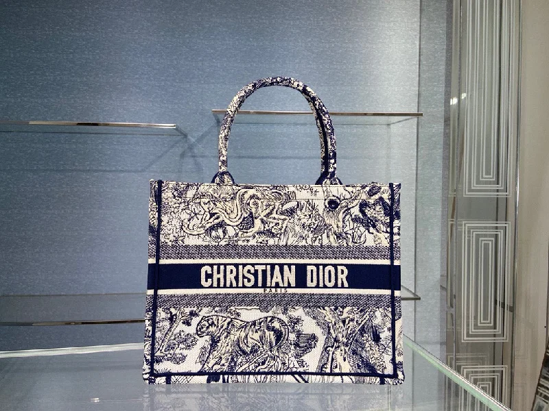 Christian Dior Medium Dior Book Tote Blue. For Women. Women-s Handbags 14in/36cm CD M1296ZTDT_M808