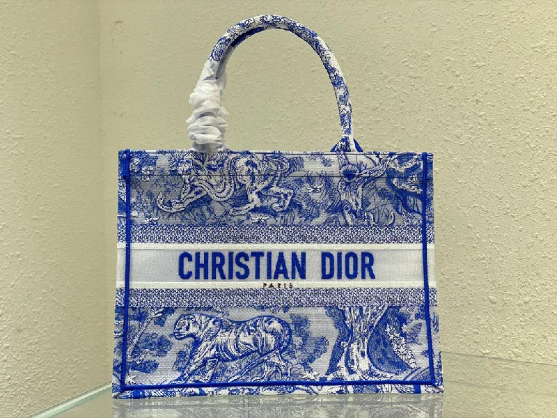 Christian Dior Medium Dior Book Tote Blue. For Women. Women-s Handbags 14in/36cm CD