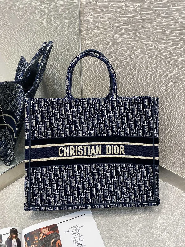 Christian Dior Medium Dior Book Tote Dark Blue For Women 14in/36cm CD M1296ZRIW_M928