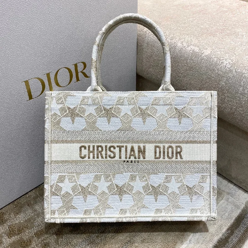 Christian Dior Medium Dior Book Tote Embroidery Stars Gold Dior Bag. Beige. For Women Women-s Handbags. 36cm CD