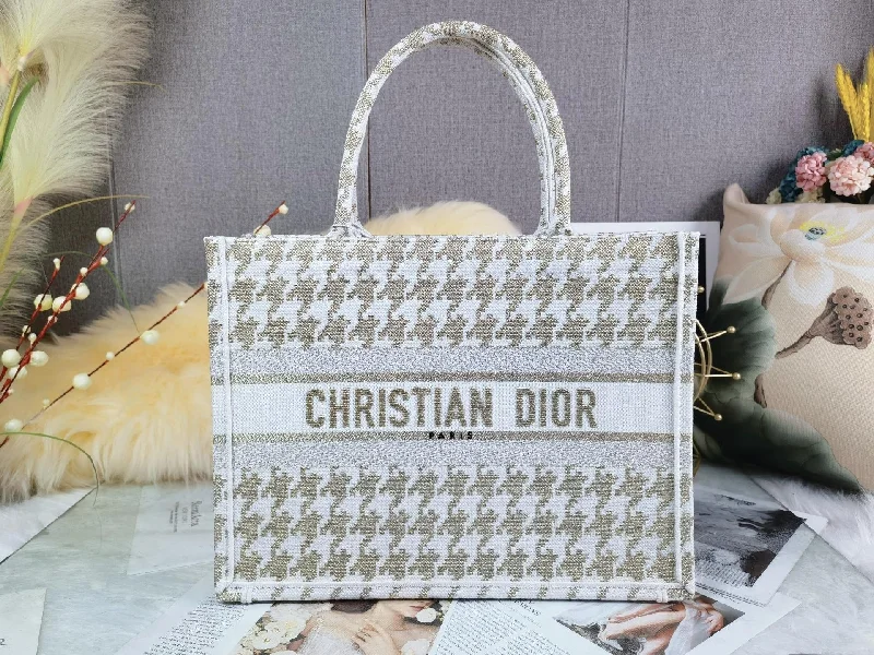 Christian Dior Medium Dior Book Tote Gold White. For Women. Women-s Handbags 14in/36cm CD