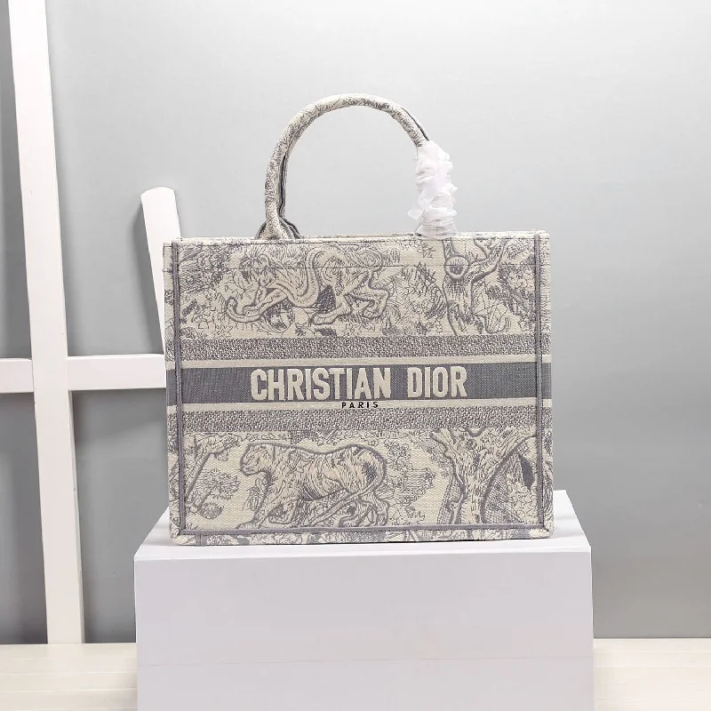 Christian Dior Medium Dior Book Tote Gray. For Women. Women-s Handbags 14in/36cm CD M1296ZTDT_M932