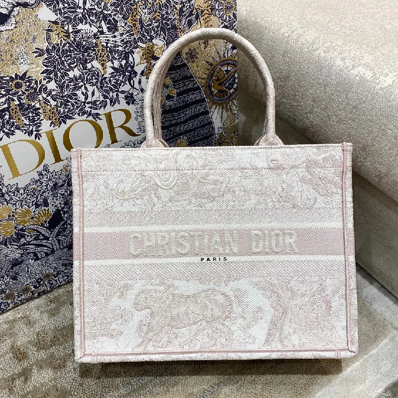 Christian Dior Medium Dior Book Tote Pink Toile de Jouy Reverse Embroidery. Light Pink. For Women Women-s Handbags. 36cm CD