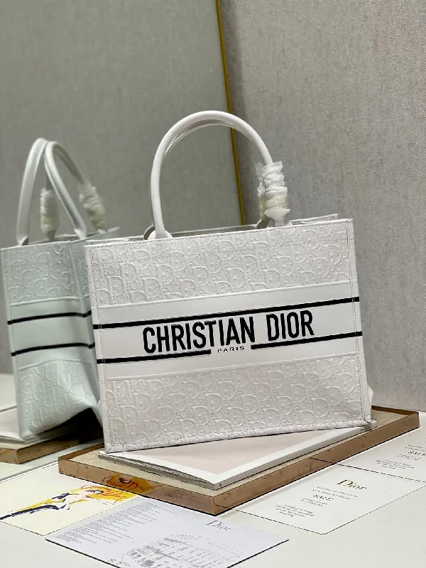 Christian Dior  Medium Dior Book Tote White. For Women. Women-s Handbags 14in/36cm CD