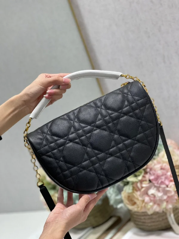 Christian Dior Medium Dior Vibe Hobo Bag Black Cannage. Black. For Women Women-s Handbags. Crossbody Bags. 30cm CD M7201ONOA_M911