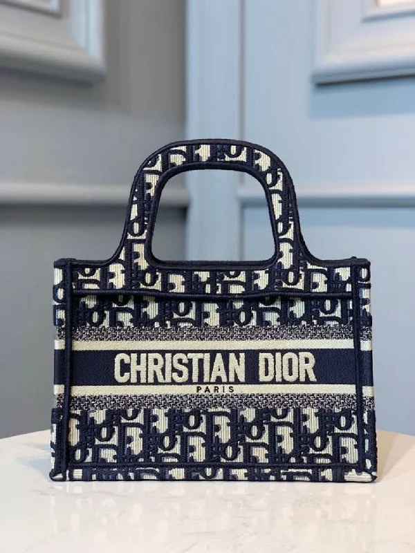 Christian Dior Mini Dior Book Tote Bag Blue By Maria Grazia Chiuri For Women 9in/22cm CD S5475ZRIW_M928