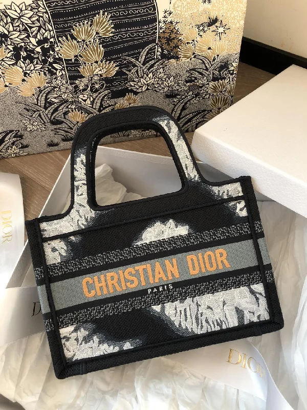 Christian Dior Mini Dior Book Tote Black For Women 9in/23cm CD