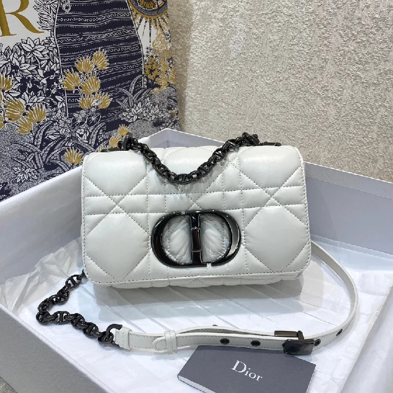 Christian Dior Mini Dior Caro Bag Latte Matte Padded Macrocannage. Latte White. For Women Women-s Handbags. Crossbody Bags. 20cm CD