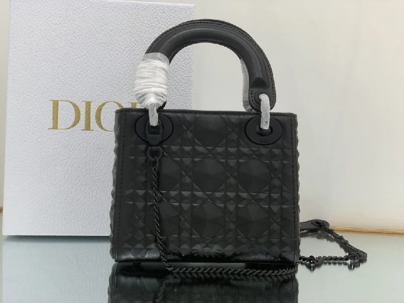 Christian Dior Mini Lady Dior Bag Black Cannage with Beaded Motif. Black. For Women Women-s Handbags. Crossbody Bags. 18cm CD M0505SNEA_M900