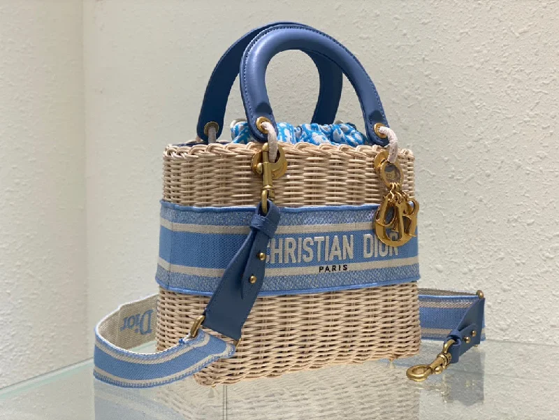 Christian Dior Mini Lady Dior Bag Blue. For Women. Women-s Handbags 17cm/6.5in CD M0505OMVD_M808