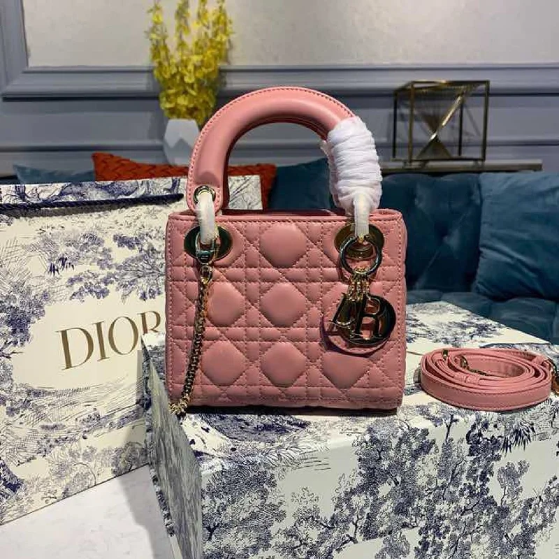 Christian Dior Mini Lady Dior Bag Blush Cannage Sorbet Pink For Women 6.5in/18cm CD