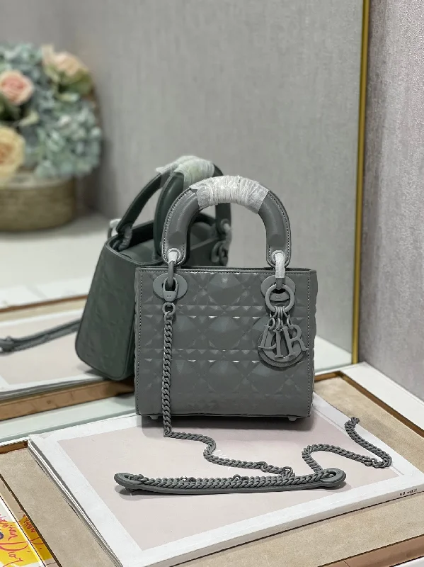 Christian Dior Mini Lady Dior Bag. Dark Grey. For Women Women-s Handbags. Crossbody Bags. 17cm CD