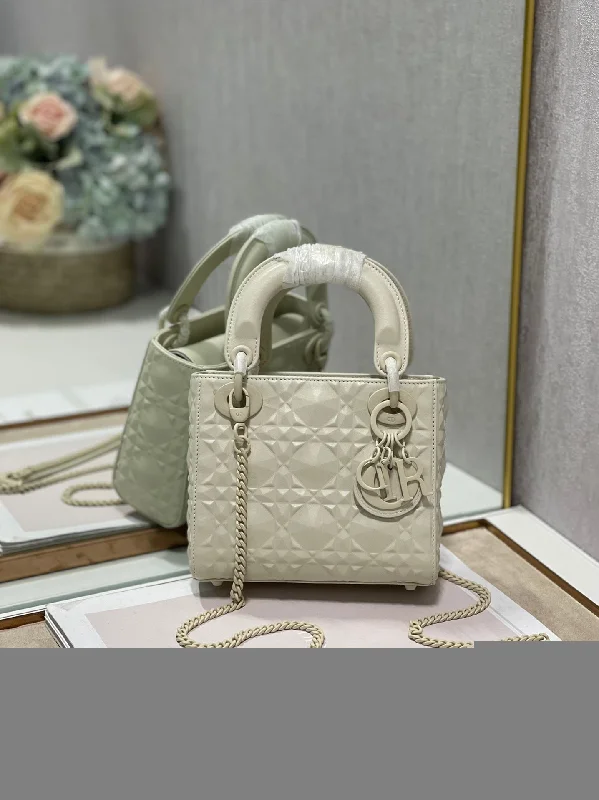 Christian Dior Mini Lady Dior Bag Latte Cannage with Beaded Motif. Beige. For Women Women-s Handbags. Crossbody Bags. 18cm CD M0505INEA_M030