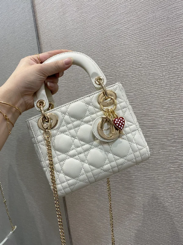 Christian Dior Mini Lady Dior Bag White For Women 6.5in/17cm CD M0505SLOI