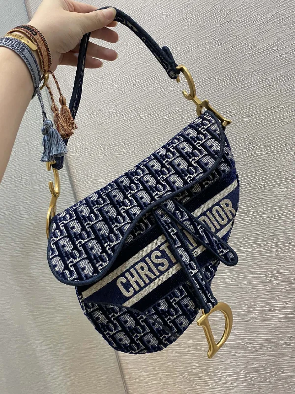 Christian Dior Saddle Bag Blue For Women 10in/26cm CD M0446CTZQ_M928