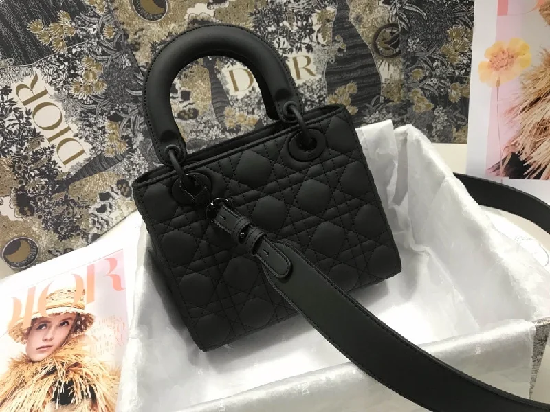 Christian Dior Smal Lady Dior My ABCDIOR Bag Black For Women 8in/20cm CD M0538SLOI_M989