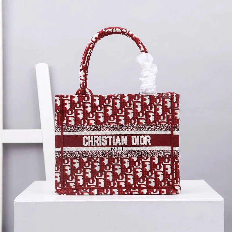 Christian Dior Small Dior Book Tote Red. For Women. Women-s Handbags 26.5cm/10.5in CD M1265ZRIW_M17E