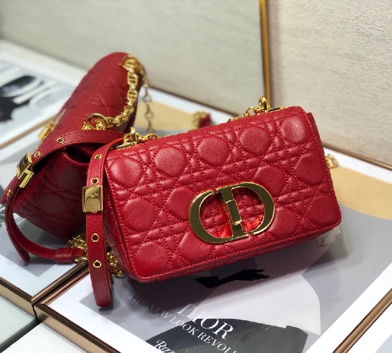 Christian Dior Small Dior Caro Bag Red For Women. Women-s Handbags. Shoulder Bags. Crossbody Bags 20cm/8in CD