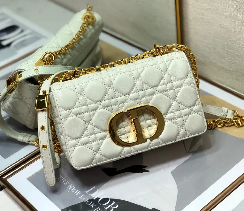 Christian Dior Small Dior Caro Bag. White. For Women Women-s Handbags. Shoulder Bags. Crossbody Bags. 20cm CD M9241UWHC_M35U