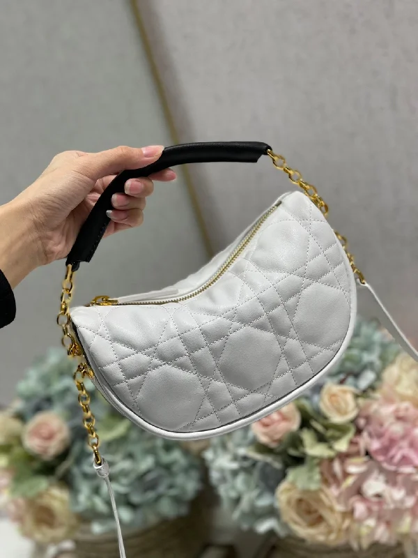 Christian Dior Small Dior Vibe Hobo Bag White Cannage. White. For Women Women-s Handbags. Crossbody Bags. 20cm CD M7200ONOA_M879