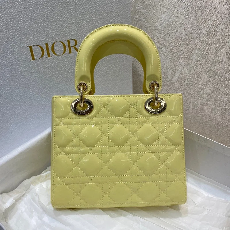 Christian Dior Small Lady ABCDIOR Bag Gold Toned Hardware. Mustard Yellow. For Women Women-s Handbags. Crossbody Bags. 20cm CD M0538OCAL_M27Y