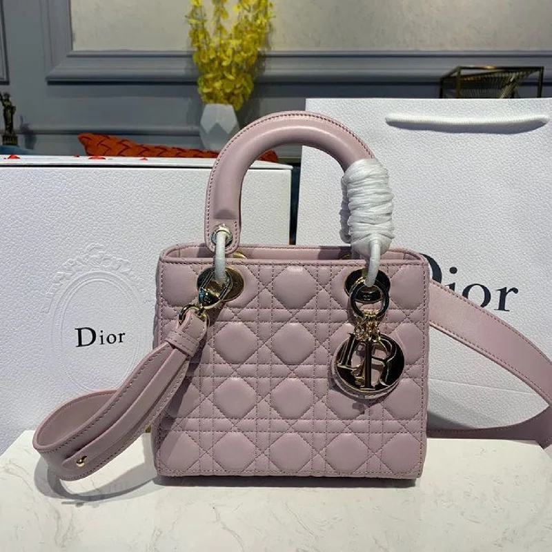 Christian Dior Small Lady Dior Bag Gold Toned Hardware Lotus Pearlescent For Women 8in/20cm CD