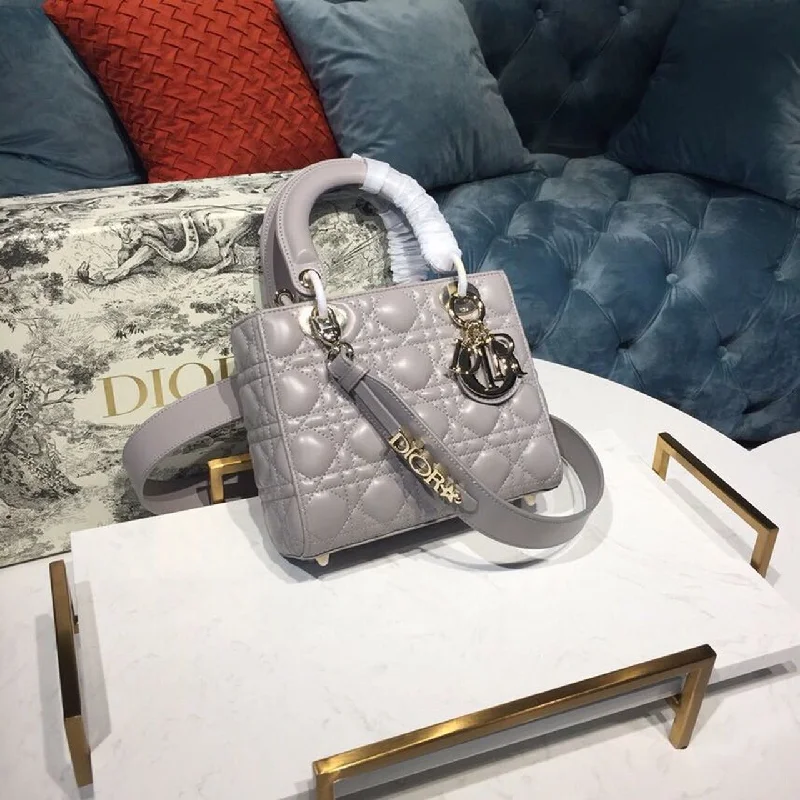 Christian Dior Small Lady Dior My ABCDIOR Bag Steel Gray Cannage  For Women 20cm/8in CD M0538OCAL_M34G