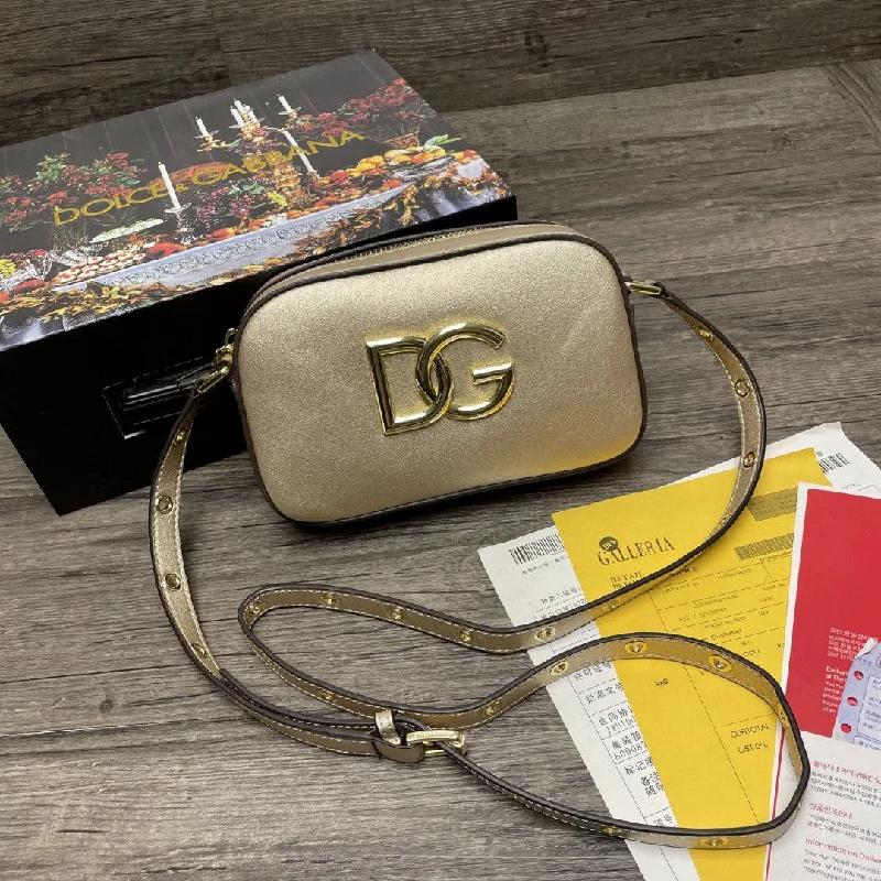 Dolce and Gabbana Crossbody 3.5 Bag Gold For Women 7.5in/19cm DG