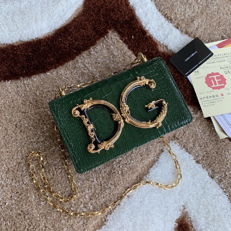 Dolce and Gabbana DG Girls Cross Body Bag Dark Green For Women 8.3in/21cm DG