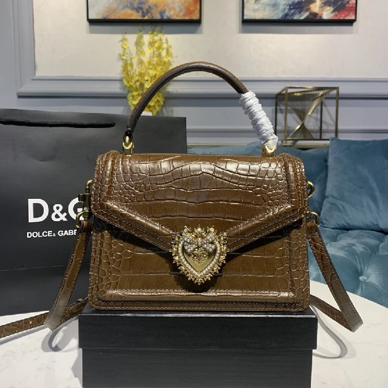 Dolce and Gabbana Medium Devotion Bag Brown For Women 9.5in/24cm